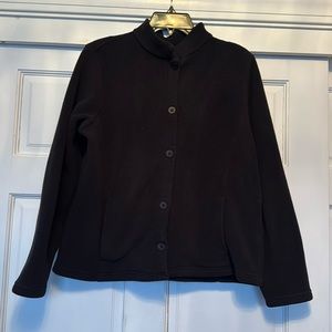 Vintage L. L. Bean Black Fleece Cardigan Large